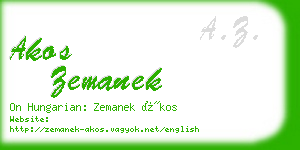 akos zemanek business card